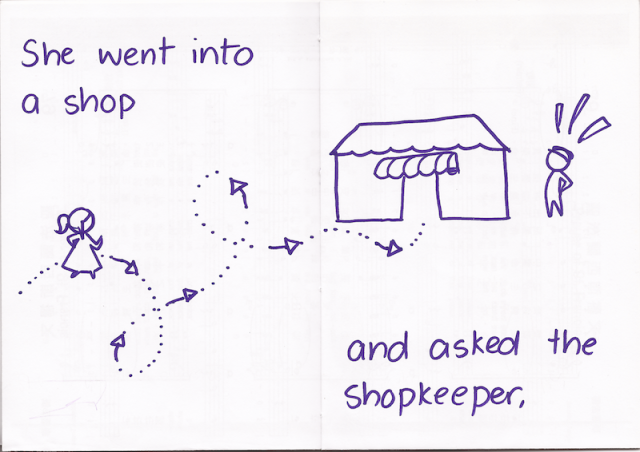 She went into a shop and asked the shopkeeper,