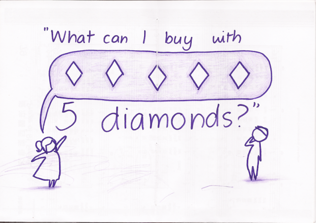 "What can I buy with 5 diamonds?"